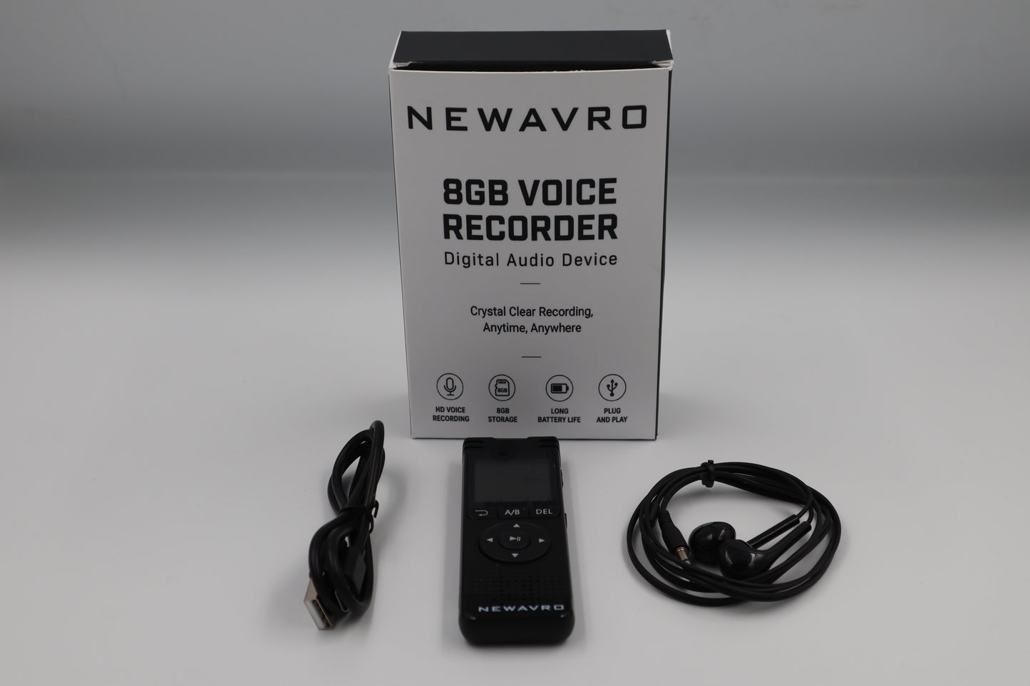 Newavro 8GB Digital Voice Recorder Audio Recorder w/ Noise Reduction