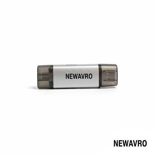 NEWAVRO USB-C SD Card Reader, USB 3.0 2-Slot Memory Card Adapter, Aluminum Portable SD/TF Card Reader for Laptop, Phone & Tablet