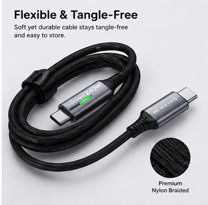 Newavro USB-C to USB-C 240W Fast Charging Cable - 2pack Type-C Cable