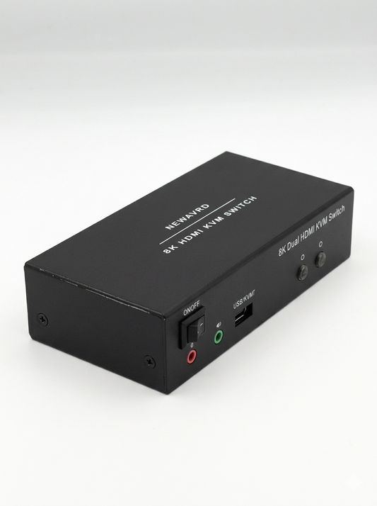 Newavro 8K HDMI KVM Switch 2 Port - Dual HDMI USB 3.0 Switcher