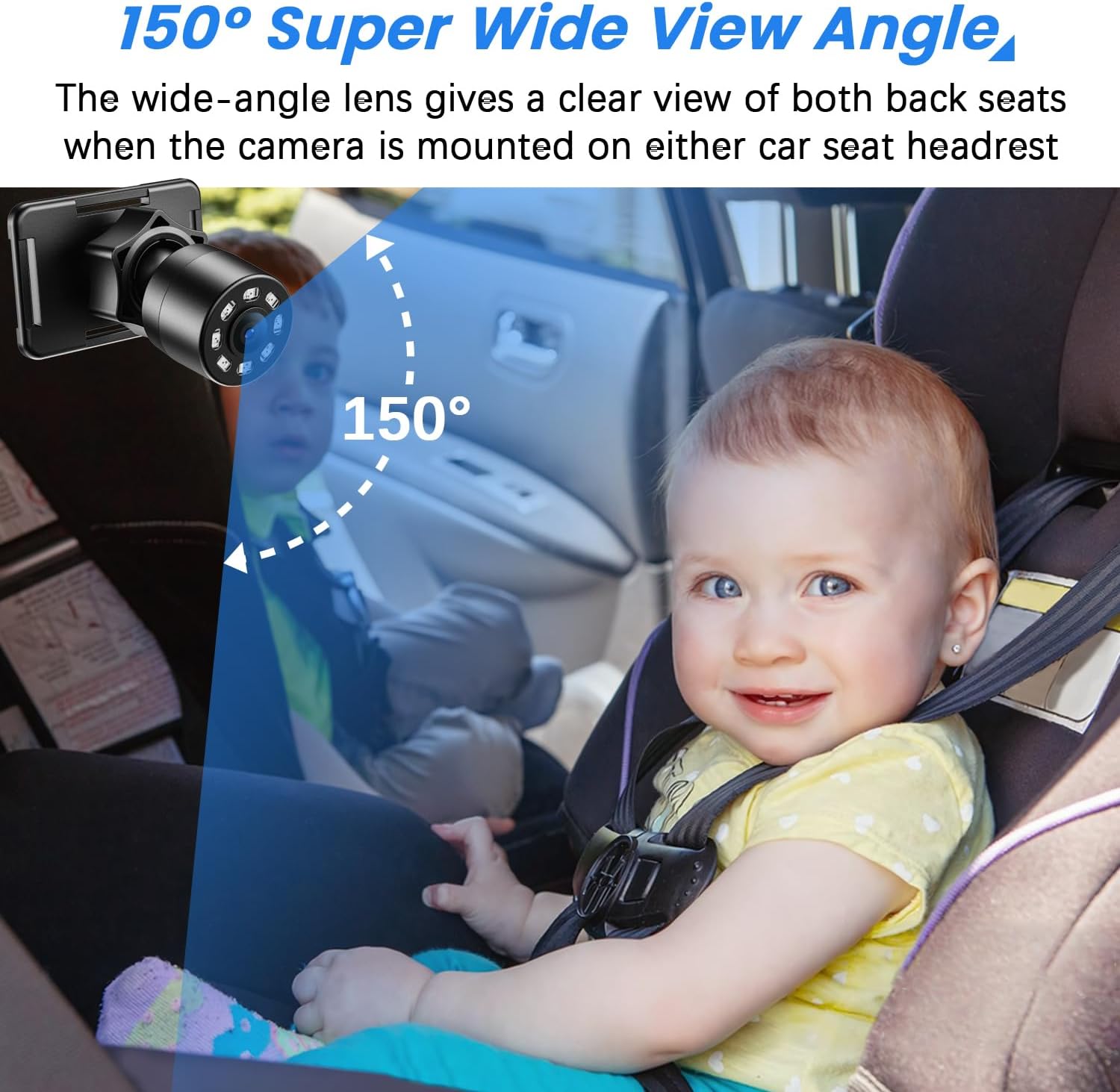 Newavro Baby Car Camera Monitor - Rear Seat Infant Camera with HD Display