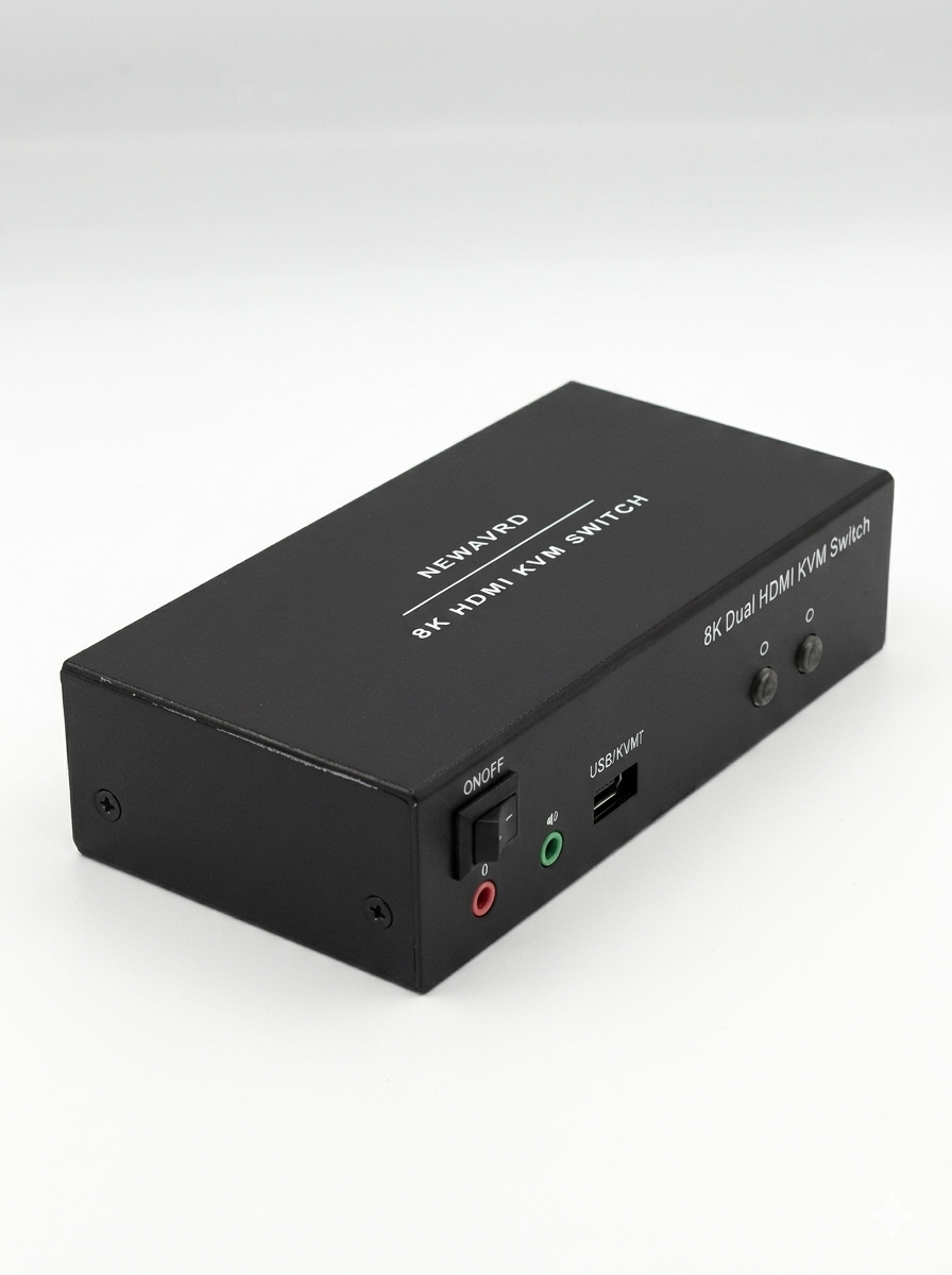 Newavro 8K HDMI KVM Switch 2 Port - Dual HDMI USB 3.0 Switcher